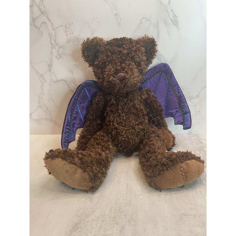 Godiva Brown Teddy Bear with Bat Wings Plush Toy Doll 12" tall